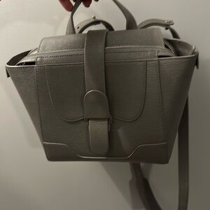 Mini Maestra Leather Satchel in sand